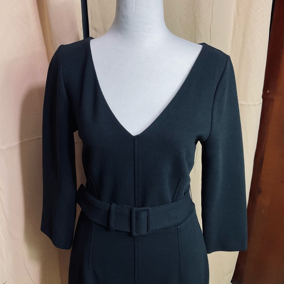 Boden Margie Ottoman Black Long Sleeve Belted Dress - Picture 4 of 13
